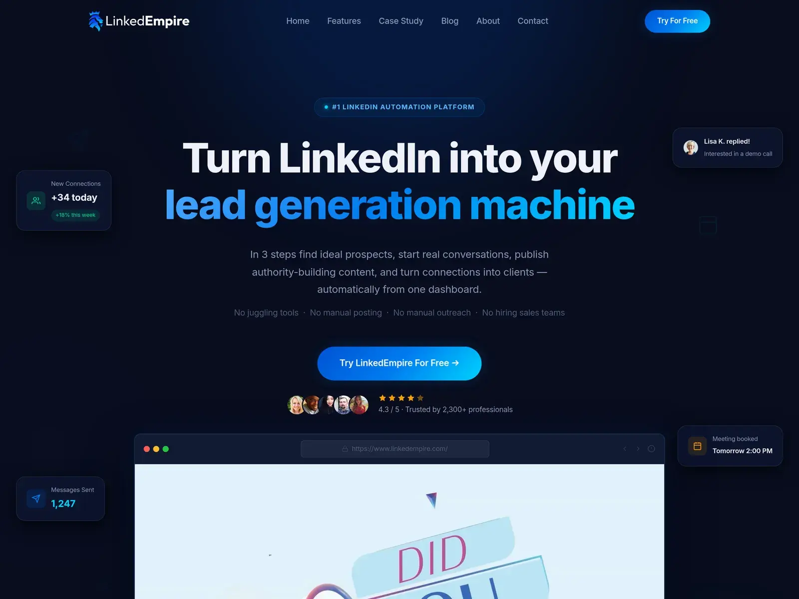 LinkedEmpire — SaaS Products case study by Spiety
